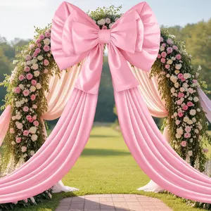55 x 118'' Giant  Bow Outdoor  Silk   Bow for Backdrop Outside Wall Room Decoration Birthday Party  Shower Wedding Garden Lawn Indoor  Decor
