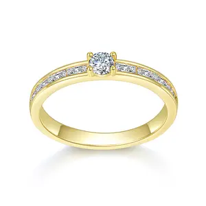 MINDDHA 14K Gold Plated Rings- Cubic Zirconia Simulated Diamond Stackable Rings Eternity Bands/Silver Rings, Gold Rings for Women- 2.5mm Band Size 4-12 Viltrum  Ring