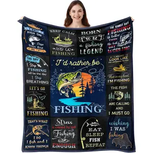 Fishing Gifts for Men, Christmas Fishing Gifts, Funny Fish Gift for Boys, Fish Present for Women Unique, Best Gift for Fisherman, Present Idea for Men Who Love Fishing Blanket 50"X60"
