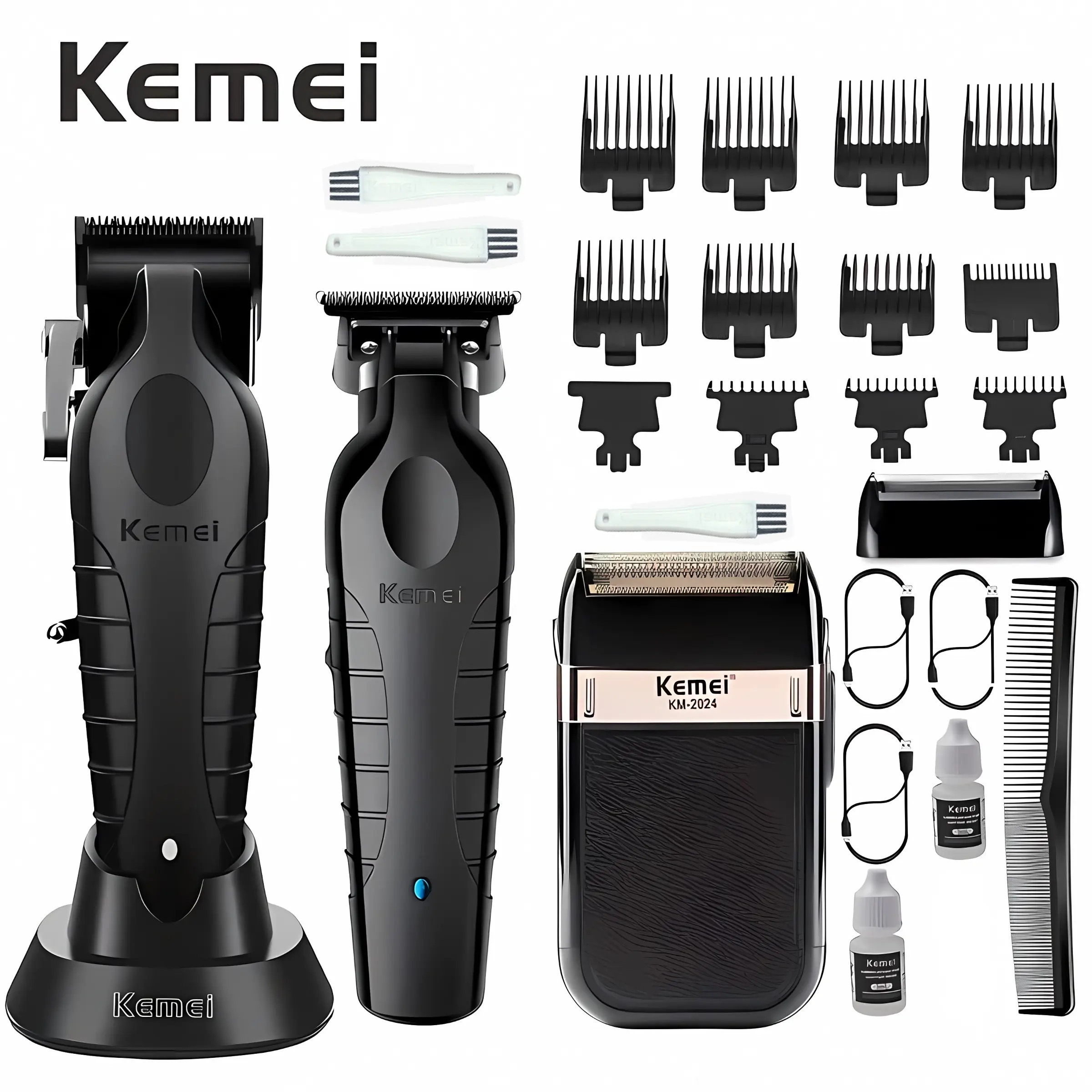 Professional Hair Clipper & Beard Trimmer Set, Wireless Rechargeable Electric Shaver with USB Charging, Easy Grooming for Men, Body Hair Trimming, Hair Clippers Set, Cordless Rechargeable Trimmer, Clippers And Trimmers Set