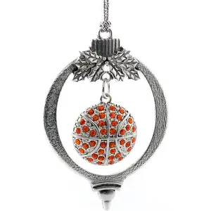 Inspired Silver - Basketball - Silver Christmas Ornament - Unique Charm Christmas Tree Ornament - Holiday Hanging Decoration