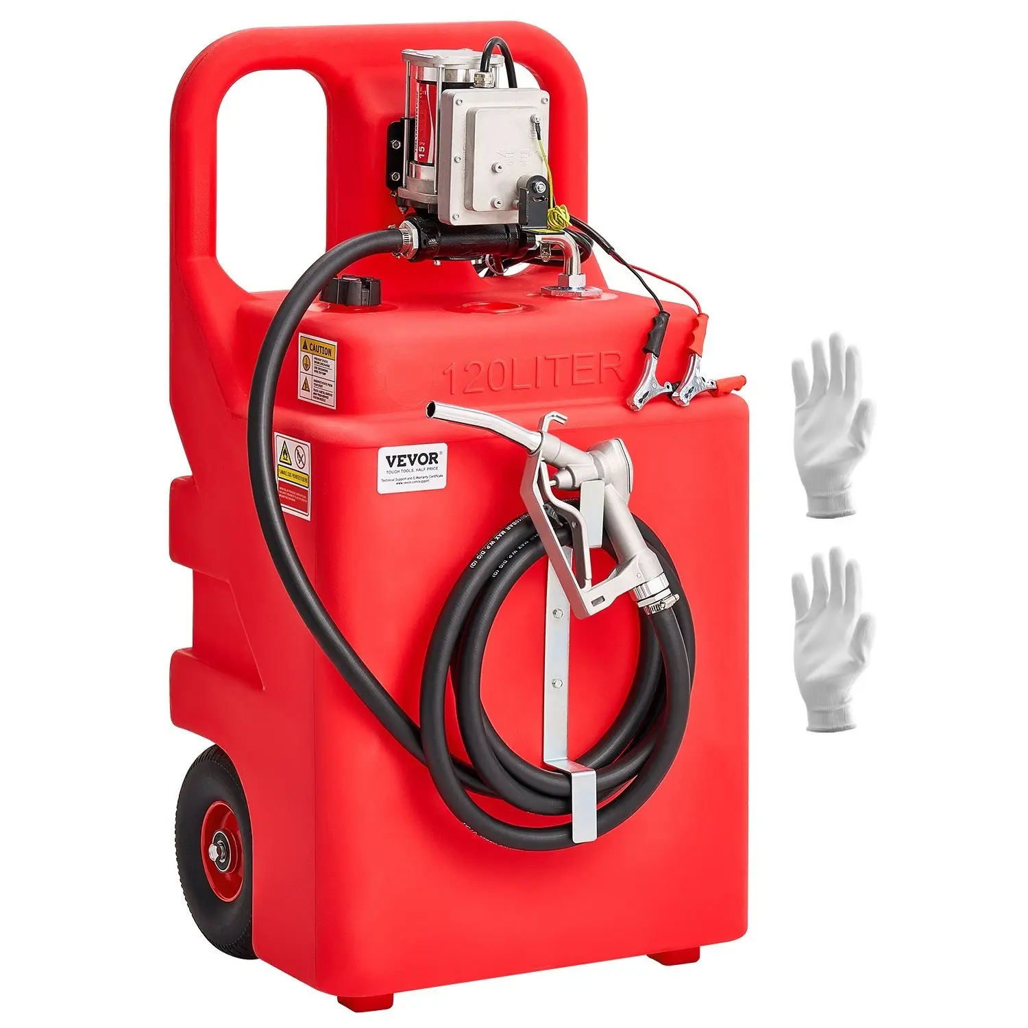 VEVOR Fuel Caddy 16 Gallon/ 32 Gallon Fuel Tank with 12V DC 2.5 GPM/ 15 GPM Electric Transfer Pump