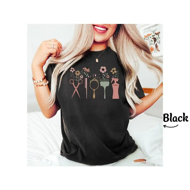 GENERIC Women's Casual Round Neck T-shirt - Lady Hairstylist Gift, Comfortable Fit, Breathable Fabric