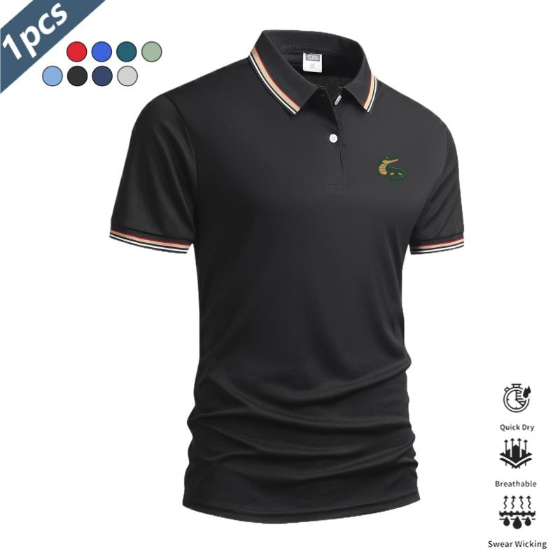 Men’s summer polo shirt set of 4 — breathable, moisture-wicking short sleeves for golf and casual wear; solid color throughout with a simple design; suitable for sports/fitness, outdoor activities, home leisure, shopping, and commuting. Men’s summer polo shirt set of 4 — breathable, moisture-wicking short sleeves for golf and casual wear; solid color throughout with a simple design; suitable for sports/fitness, outdoor activities, home leisure, shopping, and commuting.