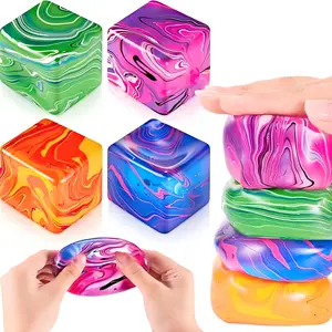 Fidget Toys Squishy Stress Cube for Kids Adults Non-toxic Candy Shape Slow Rebound Silent Squeeze Balls High Density Calming Gift for Students
