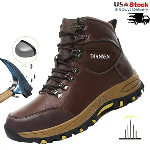 New Styles Men Waterproof boots Safety Boots With Steel Toe Cap Anti-smash Work Sneakers Safety Shoes Men IndestructibleWork Boots Slip Resistant Roofing Shoes Protective Boots Construction Work Shoes