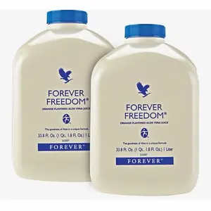 2 Forever Living Forever Freedom Joint Support with Aloe Vera Glucosamine & Chondroitin Orange Flavor Gluten-Free 33.8 fl oz 2-Pack
