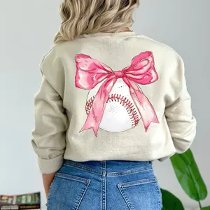 (shirt not included) Baseball Bow Pink - DTF (COLD PEEL)