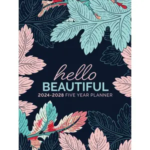 5 Year Monthly Planner 2024-2028 | Large | Hello Beautiful Navy Leaves: Calendar Book (US Federal Holidays, Moon Phases, Vision Board) Five Years / 60 Months: January 2024 – December 2028 Paperback – August 25, 2023