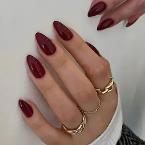 30pcs Almond Shape Nail Tips, Glossy Finish, Reusable & Removable, Perfect for Daily Commute, Dates, Parties, Festivals, Vacations