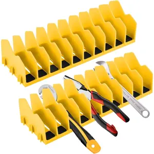 2 count Pliers Organizer Rack, 10 Slots Pliers Cutters Organizer Rack Plastic Tool Organizers Space Saving Tool, Drawer Toolbox Organizers for Tools Box Storage(COLOR:yellow)