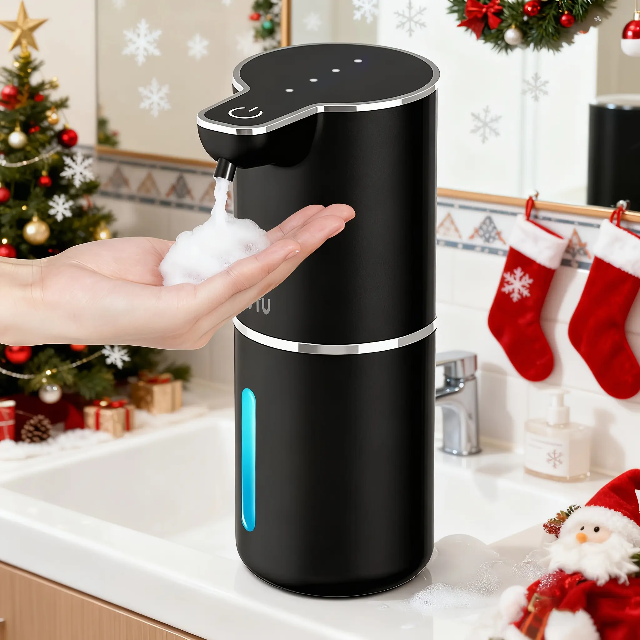 Upgraded Automatic Soap Dispenser, USB Charging Electric Soap Dispenser, Wall Mounted, Desktop, Multifunctional, Bathroom Kitchen Dual Use