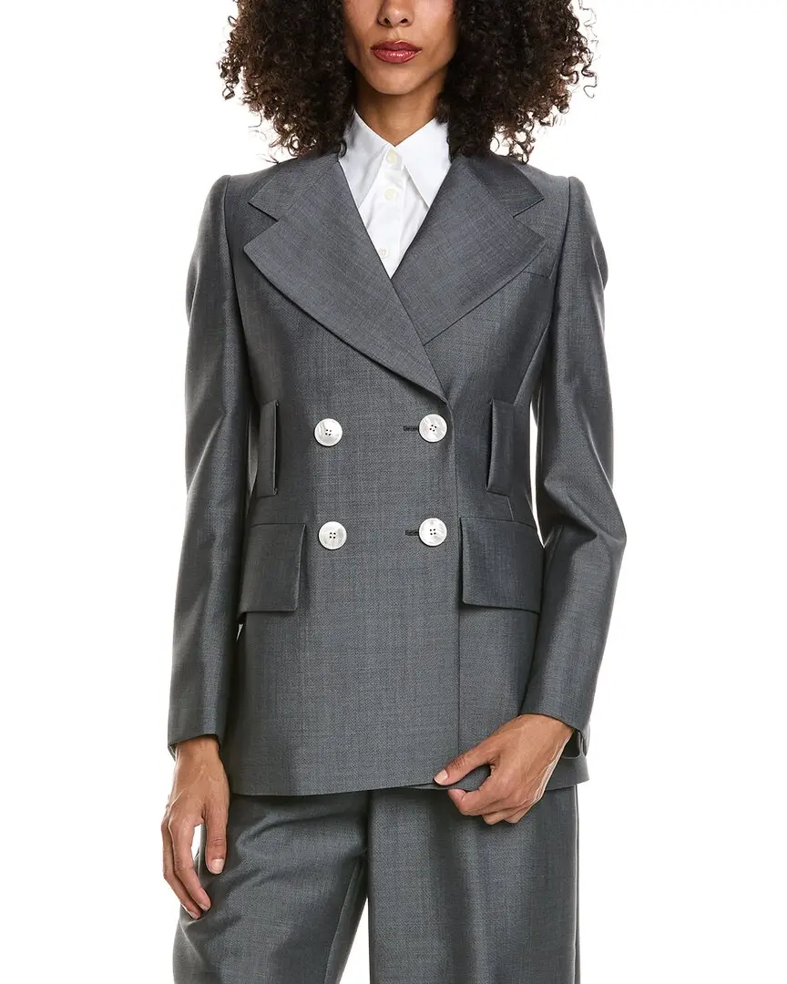 Prada Double Breasted Mohair & Wool-Blend Blazer