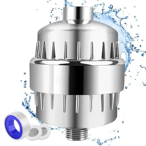 18 Stage Shower Filter With 2 Filter，Upgraded High Output Universal Shower Head Water Softener Filter for Hard Water Remove Chlorine Fluoride Heavy Metals Sediments Impurities Modern shower head