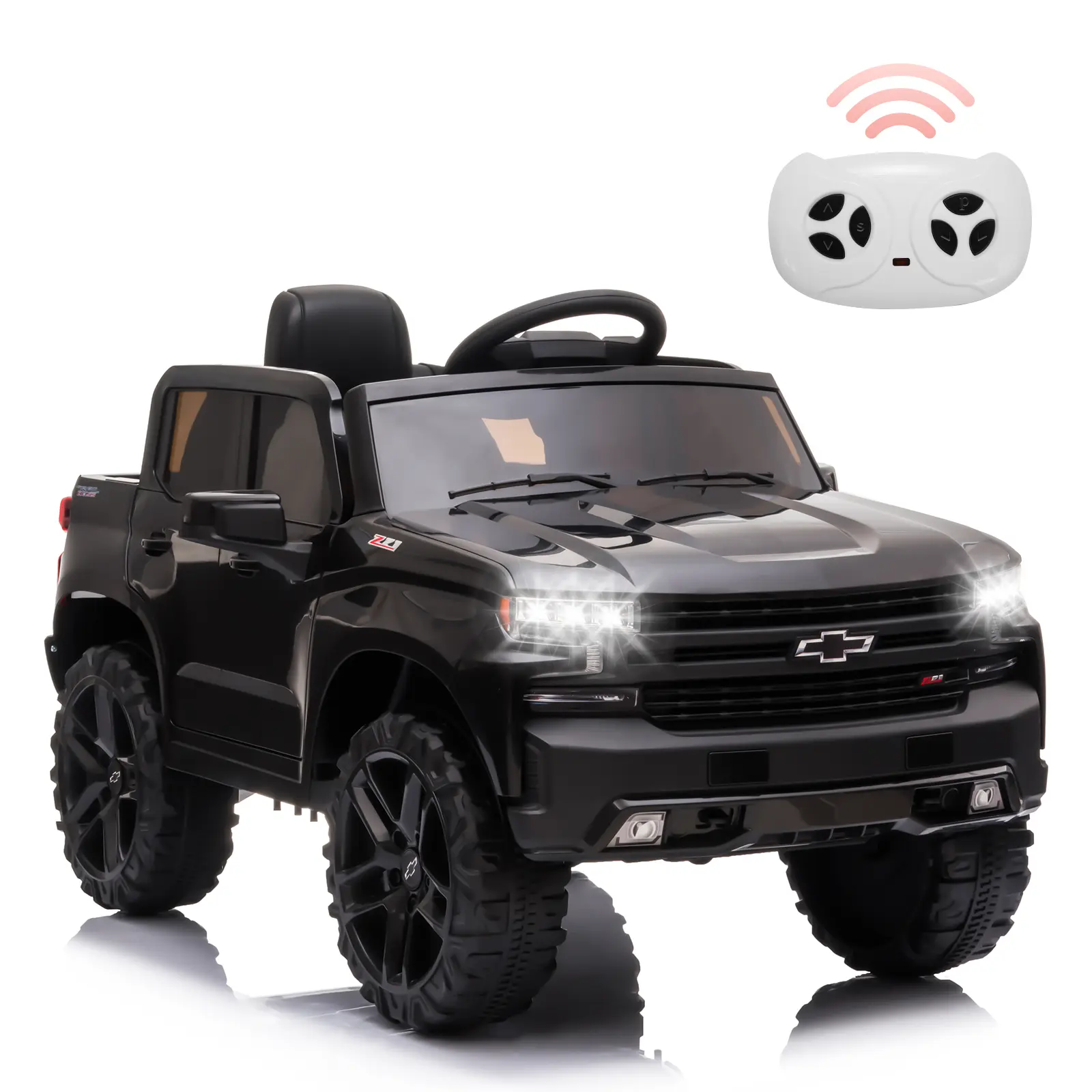 12V Kids' Electric Ride-On Utility Truck, Built-in Remote Control, Wireless Music, MP3 Function, LED Lights, Spring Suspension, Bright Colors, Songs While Driving, Children Development Toy for Birthdays