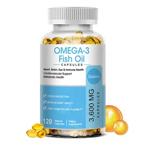 Daitea Omega-3 Fish Oil Health Supplements -Supports heart, brain,eyes,joint health,120 Capsules