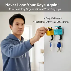 Cute Cat Tail Key Hook MOC Brick Set Easy Assembly Storage Ornament Gift