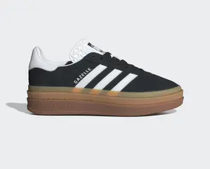 Adidas Gazelle Bold Core Black Cloud White Women's Sneakers Suede Retro Casual Lifestyle Shoes