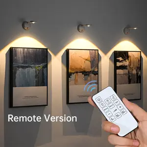1pc Spotlights USB Rechargeable Remote Control Intelligent Human Sensing Wireless Wall Light Dimmable Led Spotlight for Paintings Pictures Decor