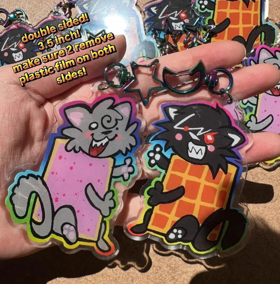 Nyan Cat - TAC Nyan Acrylic Keychain Acrylic Charms, Kawaii Cute Acrylic Keychain Charms, Perfect Gift for Fans & Collectors