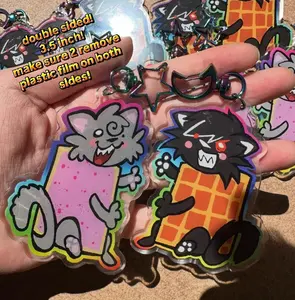 Nyan Cat - TAC Nyan Acrylic Keychain Acrylic Charms, Kawaii Cute Acrylic Keychain Charms, Perfect Gift for Fans & Collectors