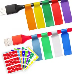 270 PCS Tear Resistant Cable Labels, 9 Colors Waterproof Cable Tags Wire Labels for Management, Cord Label Can Write On, Self Adhesive Wire Label Printable for Laser Printer and Handwriting Sxlaonanhai