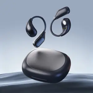 Hanging-Ear Headphones Open Dynamic Stereo Earbuds with ENC Noise Cancellation Digital Battery Display High-Resolution Sound 50 Hours Playback Comfortable Fit Black Friday Audio Transparent Headset Electronic