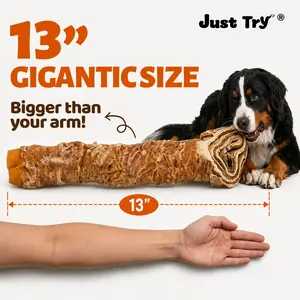 【Petlovers】Big Size Chicken Wrapped Beef hide Dog Chew – Long Lasting Natural Treats for Aggressive Chewers (Medium & Large Dogs) | Just Try#SummerVibes#petlovers