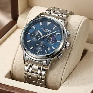 Luxury Men Watches Chronograph Moon Phase & Multi-Function Dial | Premium Steel Executive Watch - The Ultimate Daily Driver for Men