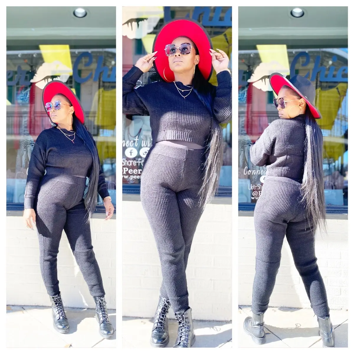 Women's Long Sleeve Sweater Set - Fall Collection - Womenswear, Overalls