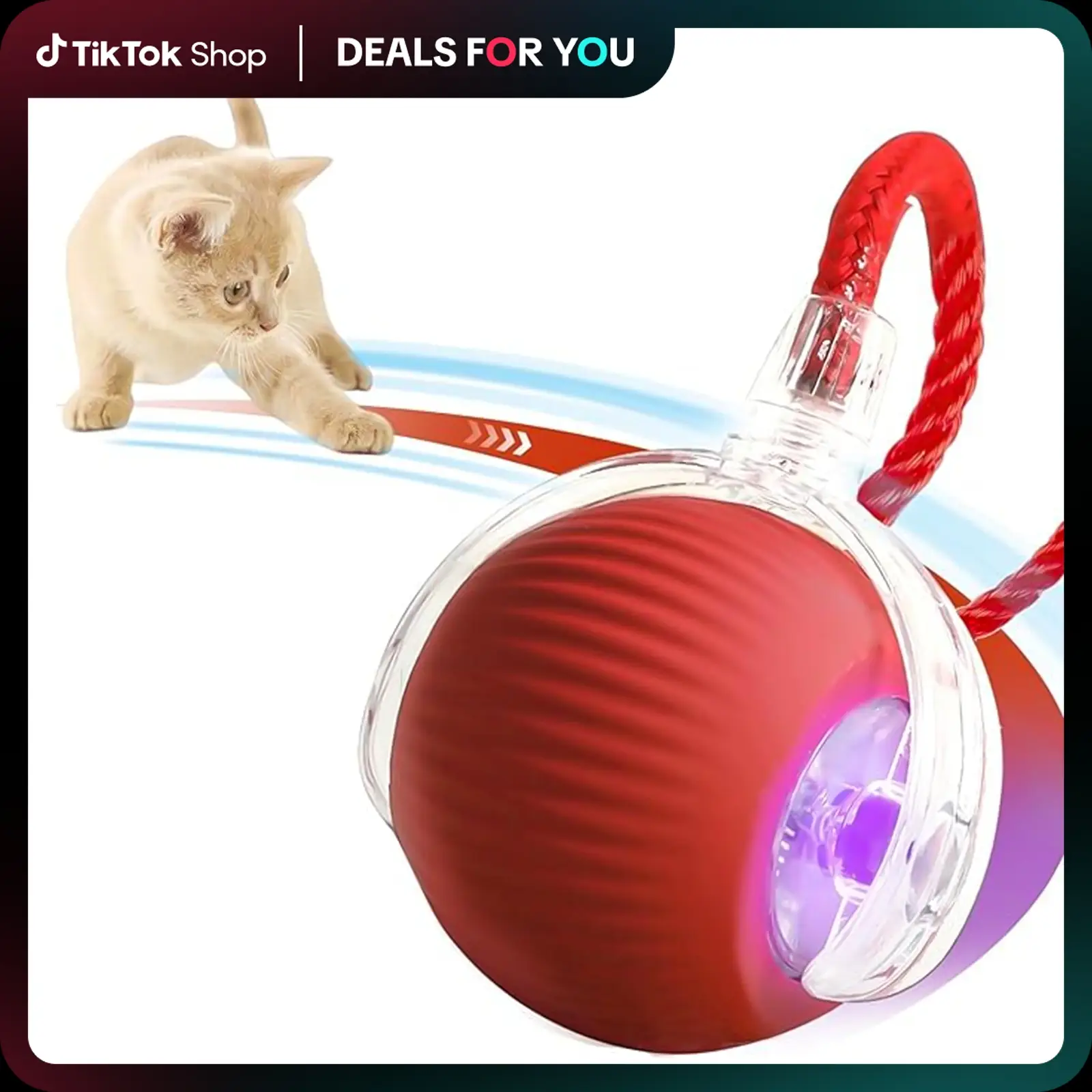 Interactive Cat Toy Ball: Automatically rolling electric ball, suitable for indoor cats/dogs, brings the fun of chasing tails. Motion sensing, keeps p