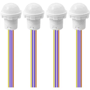 4 count Motion Sensor Light , PIR  Sensor, 30S Time Delay,  Detection for LED, Bulb and Other Existing Light, Ceiling & Wall Mount, Automatic Light Control, 100-240V/40W