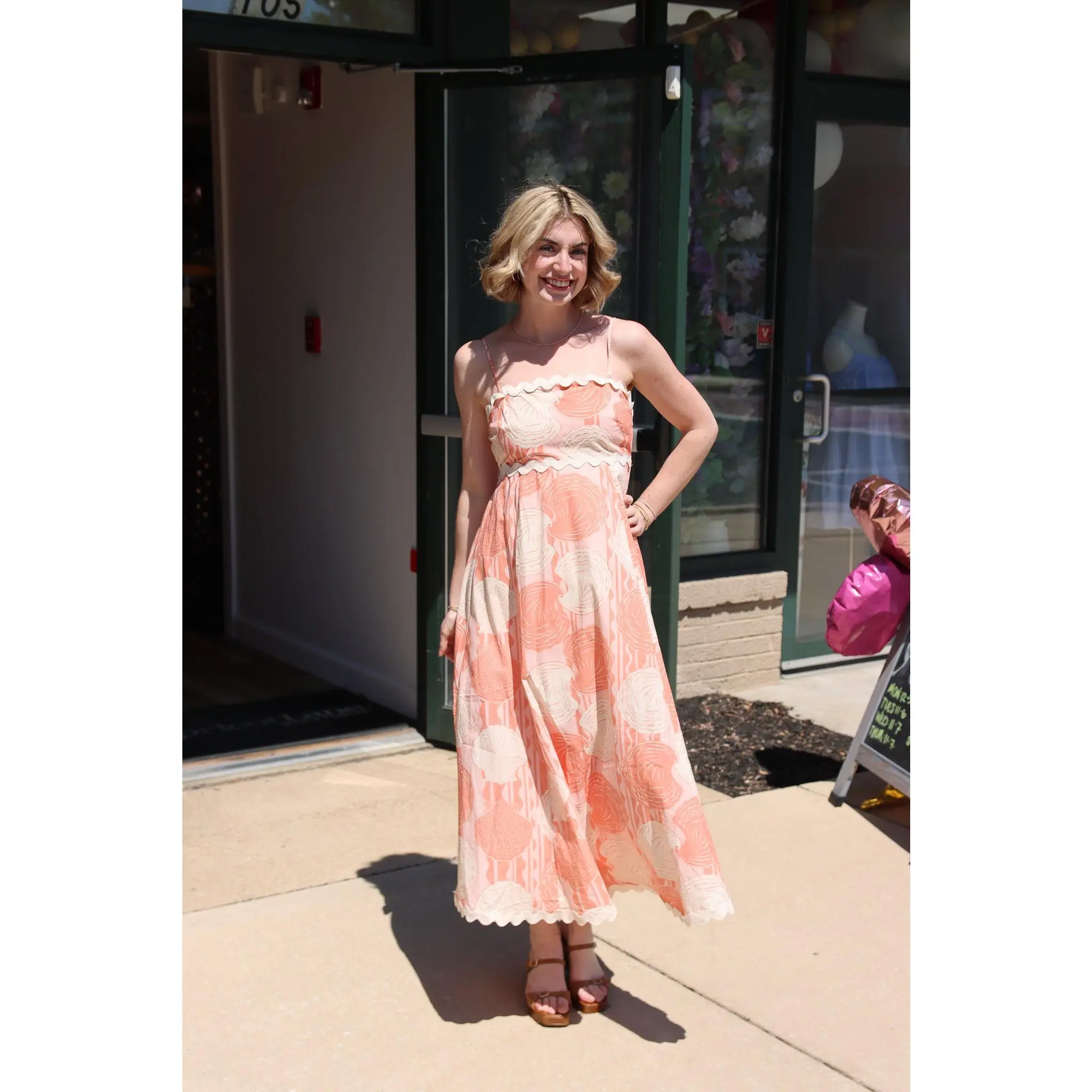BY TOGETHER RIC RAC HEM SHELL MAXI DRESS