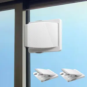 Proof Safety Device Sliding Door Lock 2 Pack Easy Install for Glass Doors Windows Closets High-Quality ABS Plastic Stainless Steel Spring  Adhesive