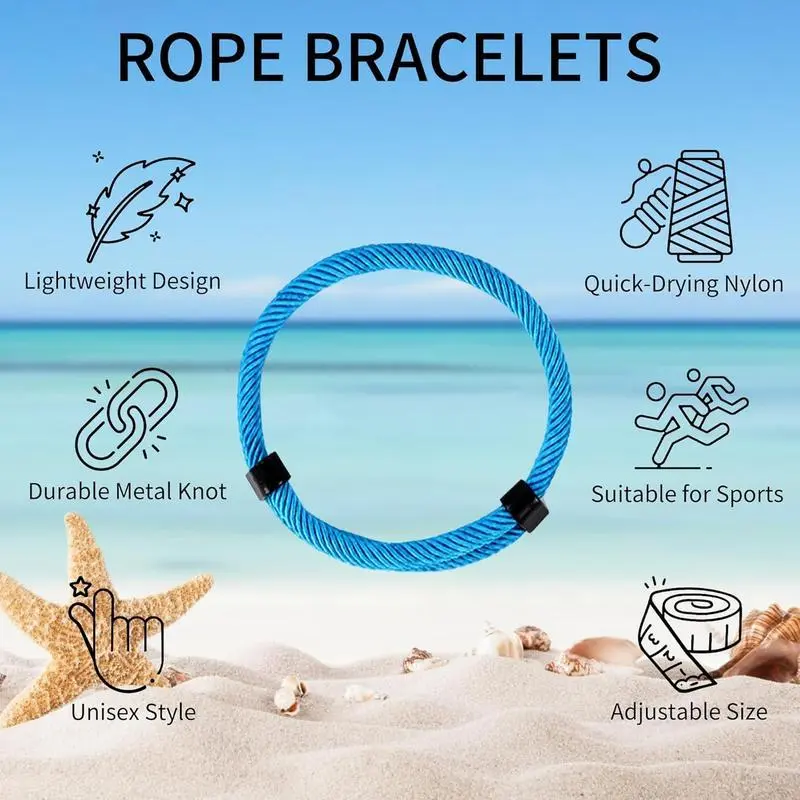 6 count Braided Rope Cord Bracelet for Men Women, Nautical Beach Surf Bracelets Gifts Set for , Handmade String Bracelets with Adjustable Knot 6 count Braided Rope Cord Bracelet for Men Women, Nautical Beach Surf Bracelets Gifts Set for , Handmade String Bracelets with Adjustable Knot