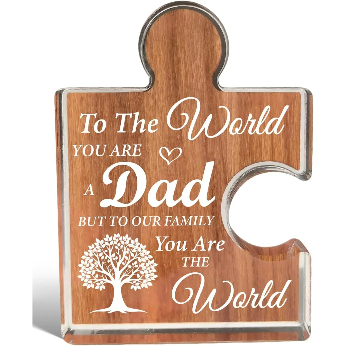 Dad Gifts from Daughter Son, Dad Acrylic Puzzle Piece Gift for Birthday Fathers Day Christmas, Thank You Daddy Gifts