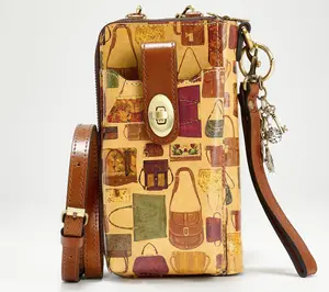 Patricia Nash Amalia Leather Phone Crossbody with Charm and Wristlet