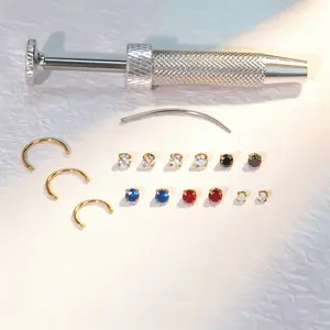 CZ & Opal Nose Studs Rings, 0.8mm Gauge External Thread Piercing Jewelry, 7/8/9mm Sizes, White/Red/Blue/Black/AB Zircon 3mm, White Opal 2mm, for Nose/Lip/Ear Cartilage Piercing, Women Men Body Jewelry