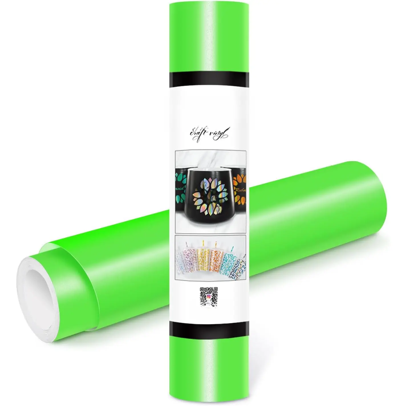 Permanent Adhesive Vinyl 12" x 10ft, Matte Neon Green