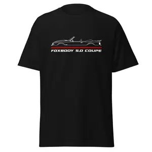 Premium T-Shirt For Mustang Foxbody 5.0 Coupe Car Enthusiast Grandpa Dad Son Birthday Gift Men's Tee Classic Cotton