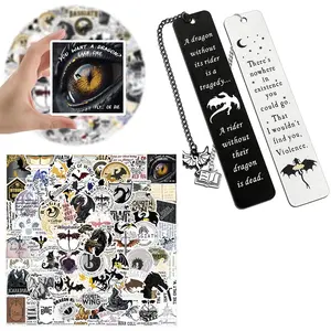 Fourth Wing & Dragon Rider Sticker, 100pcs/set Waterproof Vinyl Sticker with 2 bookmarks, Decorative Sticker for Water Bottle & Laptop, Perfect for Book Lovers, Adults & Kids, Ornaments, Waterproof Stickers, Sticker Packs