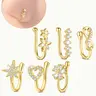 No Piercing Jewelry for Women & Men, Non Piercing Jewelry, U Shape Nose Clips Nose Cuff with Rhinestone Heart Flower Decoration, Fashion Jewelry for Party, Daily Clothing Decor
