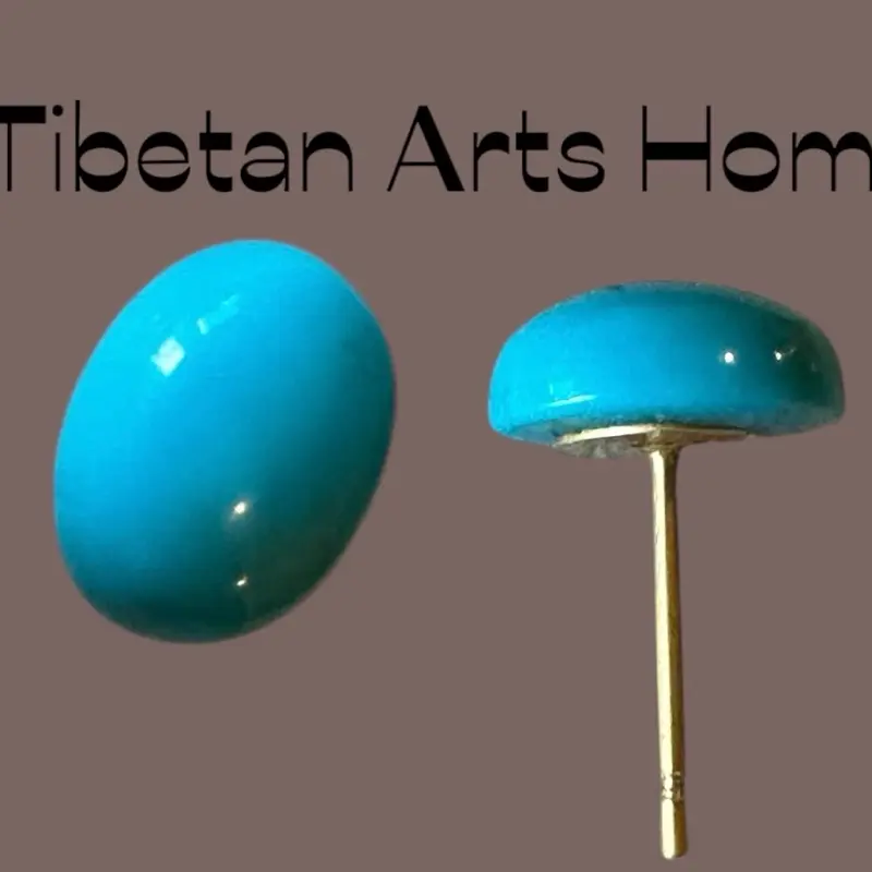 Authentic American turquoise with gold plated earrings