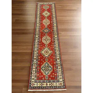 Kazak 2' 5"X10 Handmade Wool Runner Rug # 12656