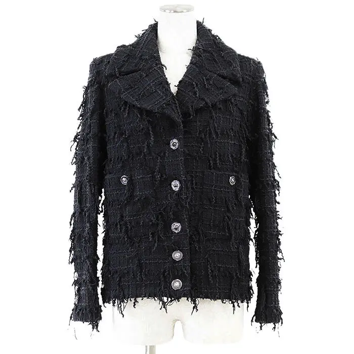 Pre-owned CHANEL Cotton Small Leather Goods P72388 Tweed Jacket