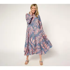 Peace Love World Petite Asymmetric Long Sleeve Dress