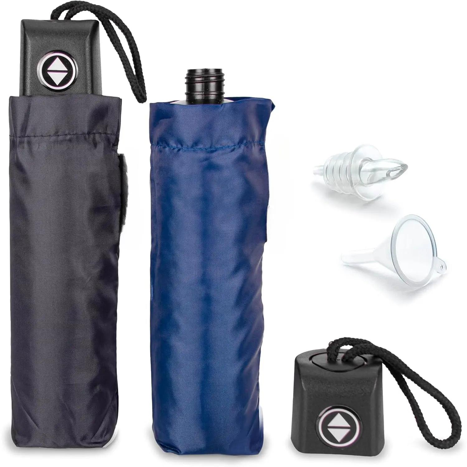 Rain or Shine Umbrella Flask 2 Pack (24 oz Total) - Hidden Alcohol Travel Flasks - Secret Liquor Containers for Theme Parks, Cruises, and Sports Events – Includes Funnel & Spout
