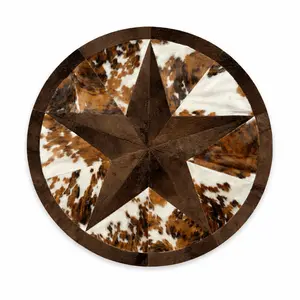 Bison Round Rug | Hair-On with Cowhide  – 6 ’Pick and Get