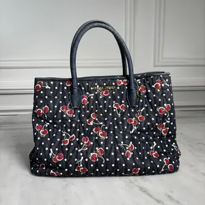 Pre-owned miu miu Denim Shoulder Bags Cherry Tote Bag