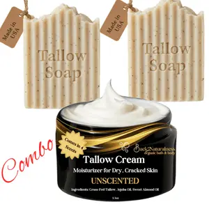 Back2Naturalness Organic, Natural Tallow Soap & Tallow Moisturizer Combo